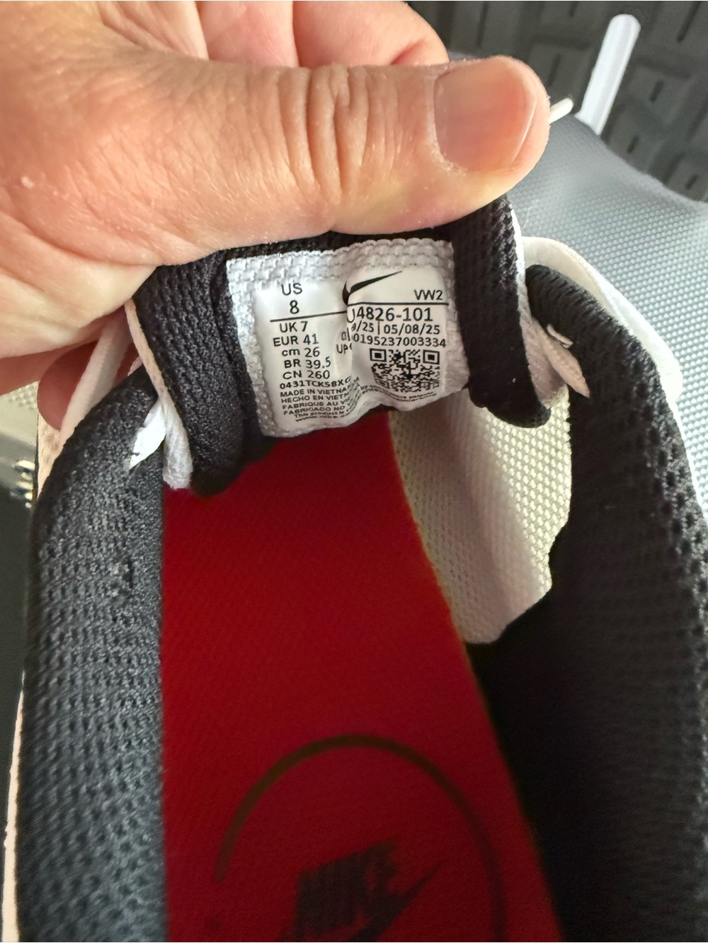 Nike Airmax AP White Sneakers with Red Swoosh and Black Trim - Picture 5 of 5